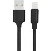 AppleKing opletený dátový a nabíjací kábel USB-A 2.0 / Lightning pre iPhone / iPad / iPod / AirPods - 13 cm - čierny - možnosť vrátiť tovar ZADARMO do 30tich dní
