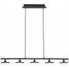 RABALUX Závesná lampa Madi – 5 × vstavané LED – čierna mat/ biela
