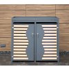 Westmann kovový box na odpadkové koše 2x240 litrov, antracit 84 x 134 x 125 cm, WMHHWTC-82