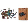 Lean Toys Drevené EKO Puzzle – Nosorožec A4, 72 dielikov