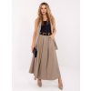 Factory Elegantná maxi sukňa so záhybmi a opaskom Farba: Bežová, Veľkosť: UNI