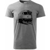 Vlak 753 - Klasické pánske tričko vyššej gramáže - 3XL ( Tmavosivý melír )