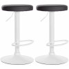 Design-Shop 2x Barová stolička Ponte - koženka, biely rám - Čierna