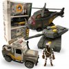 Vojenský set pre deti tank helikoptéra jeep figúrka zvuky svetlo
