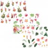 Plameniaky, listy a kvety na zdobenie nechtov - rôzne veľkosti