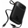 Baseus power banka Qpow 10000mAh 30W čierna s USB-C káblom (6932172667740)