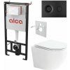 Alcadrain Set modulu do sádrokartonu, WC Urban Vort, sedátka a tlačítka černá mat M1978 1 set