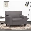 vidaXL Kreslo sivé 60 cm umelá koža 359409