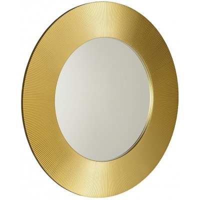 SAPHO - SUNBEAM guľaté zrkadlo v drevenom ráme priemer 90cm, zlatá SB900