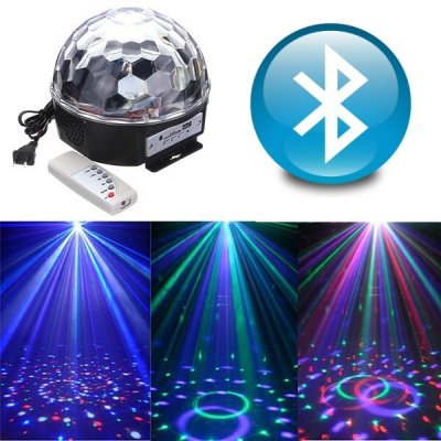 Jenifer LED disko guľa, 6x3W, RGBV, USB, MP3, BLUETOOTH s diaľkovým ovládaním