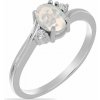 Nefertitis Prsteň strieborný s etiópskym opálom a zirkónmi Ag 925 026295 ETOP - 54 mm (US 7), 2,6 g
