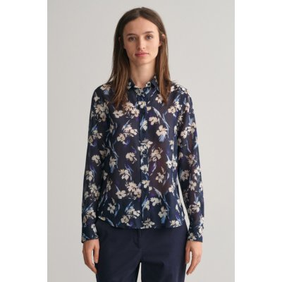 GANT REG FLORAL PRINT COTTON SILK SILK modrá