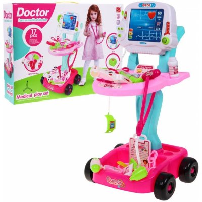 Majlo Toys detský lekársky vozík EKG so svetlom a zvukmi ružový