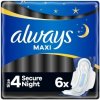 Always Maxi Night nočné hygienické vložky s krídelkami 6 ks