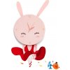EUlight Detské nástenné svietidlo s hodinami Bunny Clock, 1x ružové plastové tienidlo