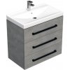 Kúpeľňová skrinka s čiernou úchytkou a umývadlom SAT Cube Way 80x76,5x46 cm betón mat CUBE46C803BEVER