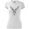 Geometria - Veľký jeleň - Dámske Fantasy športové (dresovina) - L ( Biela )