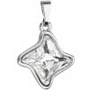 Evolution Group Prívesok bižutéria so Swarovski krištáľmi biela hviezdička 54034.1