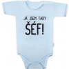 Body krátký rukáv s vtipným textom Baby Nellys Já jsem tady ŠÉF!