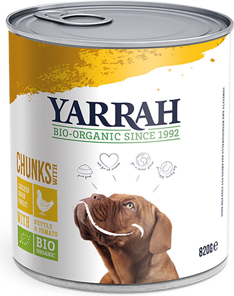 Yarrah Bio kura s bio žihľavou a bio paradajkovou omáčkou Bio kura s bio žihľavou a bio paradajkovou omáčkou 6 x 820 g