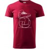 Futbalová lopta kopačka jedným ťahom - Klasické pánske tričko vyššej gramáže - S ( Marlboro červená )
