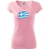Grécko vlajka - Dámske tričko Pure - 2XL ( Ružová )
