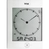 60.4506 TFA Rádiom riadené hodiny s teplomerom, LCD analógový displej, biele