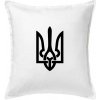 Ukrajina trojzubec veľký - Vankúš 50x50 - 50x50 - Vrátane výplne ( Biela )