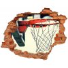 Diera 3D v stene nálepka Basketbal 90x70 cm