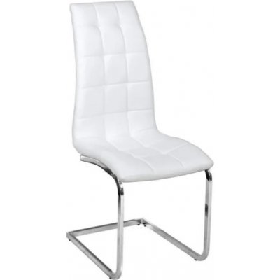 Kondela DULCIA BI/CHR 0000143863 - stolička jedálenská chróm/ ekokoža biela