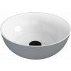 Polysan BANERA ROUND umývadlo na dosku, liaty mramor, priemer 39cm, biela/šedá mat 14337.32