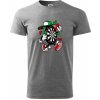 Šipkár kreslený terč - Klasické pánske tričko vyššej gramáže - 4XL ( Tmavosivý melír )