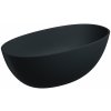 Omnires Shell M+ voľne stojaca vaňa 148x75 cm oválne čierna SHELL148WWBLV