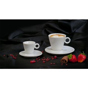 CAPPUCCINO ŠÁLKA + PODŠÁLKA BAL BIELA COFFEETIME 6 x 220 ml