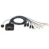 ATEN 2-portový DisplayPort KVM s káblovým prepínačom, zvuk CS-22DP
