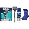Darčekové balenie Gillette Mach3 Charcoal na holenie s ponožkami Gillette