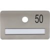 SOLIDO dveřní jmenovka bez kukátka, otvor o 14, nerez satinovaný, gravír. č. 50