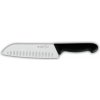 Giesser nôž japonského typu Santoku s výbrusmi v čepele čierny dĺžka čepele 18 cm