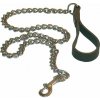 Mister B Dog Leash with Chain, čierne kožené vodítko pre puppy play