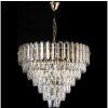 Venti | LED Luster na reťazi 11xE27/60W/230V + 7xLED/6W pr. 60 cm zlatá | VE0541