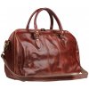 NovaKabelka.sk Tiberius Marrone kožená cestovná taška hnedá