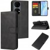 Peňaženkové kožené puzdro na Huawei P50 - Čierna