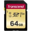 Karta TRANSCEND SDXC 64GB 500S, UHS-I U3 V30 (R:95/ W:50 MB/ s) TS64GSDC500S