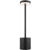 GLOBO 21019B POLINA dotyková stolná lampička V340mm LED 1,2W/138lm 2000+7000+3500K čierna, biela, vrátane batérie CR18650 1200mAh, USB kábel