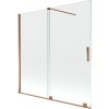 Mexen Velar, 2-krídlová posuvná vaňová zástena 160 x 150 cm, 8mm číre sklo, ružové zlato, 896-160-000-01-60