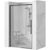 Rea Solar Black, posuvné sprchové dvere 140 x 195 cm, 6mm číre sklo, čierny profil, REA-K6359