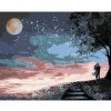 Diamondi Diamantové maľovanie - MILENCI POD HVIEZDAMI MESIACA Rámovanie: bez rámu a bez vypnutia plátna, Rozmer: 40x50 cm
