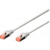 DIGITUS Patchkabel Cat6 S/FTP 2xRJ45 3. 0m Sivá Hebelschutz Polybeutel