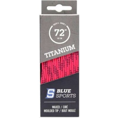 BLUE-SPORTS Hokejové šnúrky Blue Sports Titanium voskované Farba: ružová, Dĺžka: 243 cm / 96"