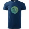 Mandala zelenožlutá - Klasické pánske tričko vyššej gramáže - M ( Polnočná modrá )